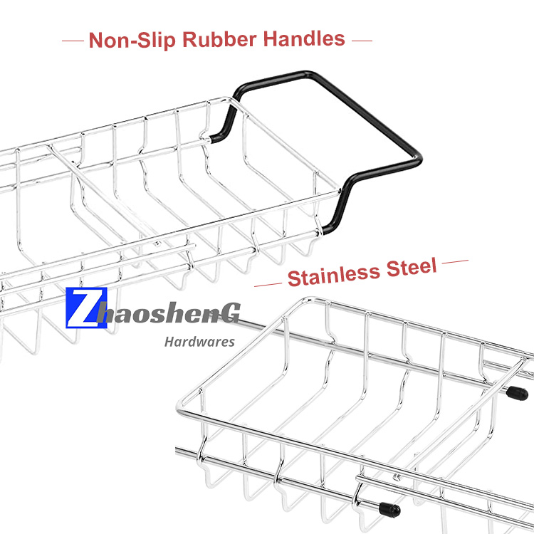 Extendable Bathroom Non-Slip Rack Adjustable Bath Tub Caddy Bathtub Tray with Extending Sides