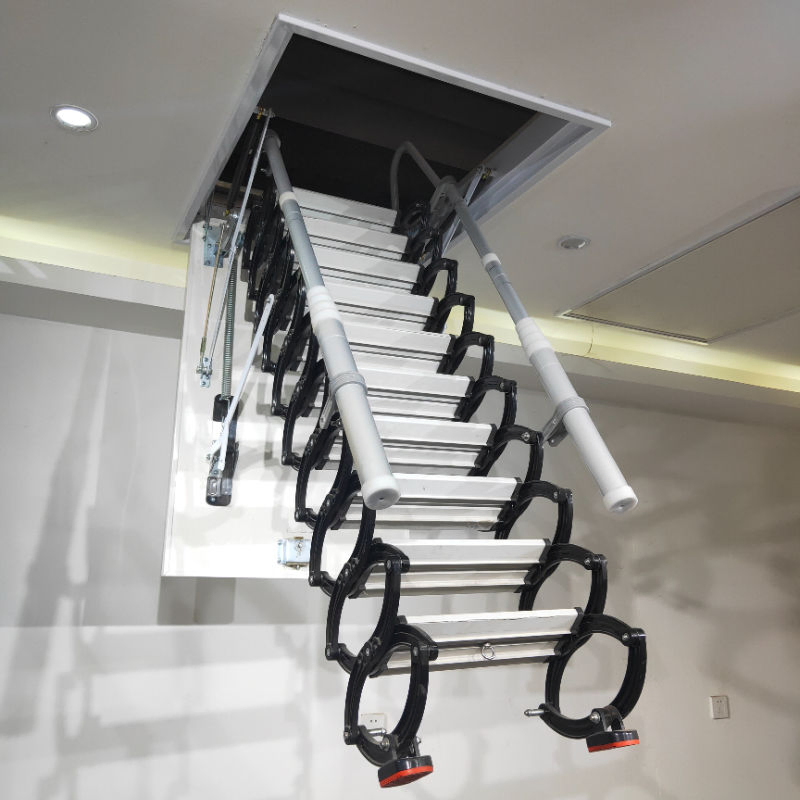 Easy Store Step Ladder Folding Steel Ladder Indoor Modern Ladder Telescopic Attic Ladders Aluminum Wharf Ladder