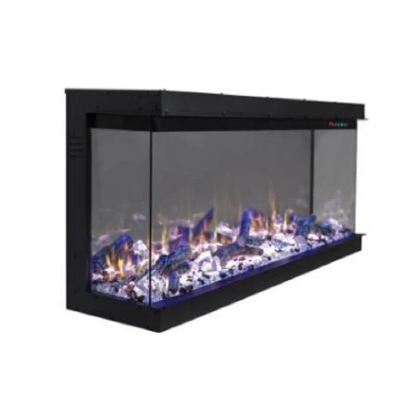Panoramic Decorative&Heating Electric Fireplace with Three Side Glass