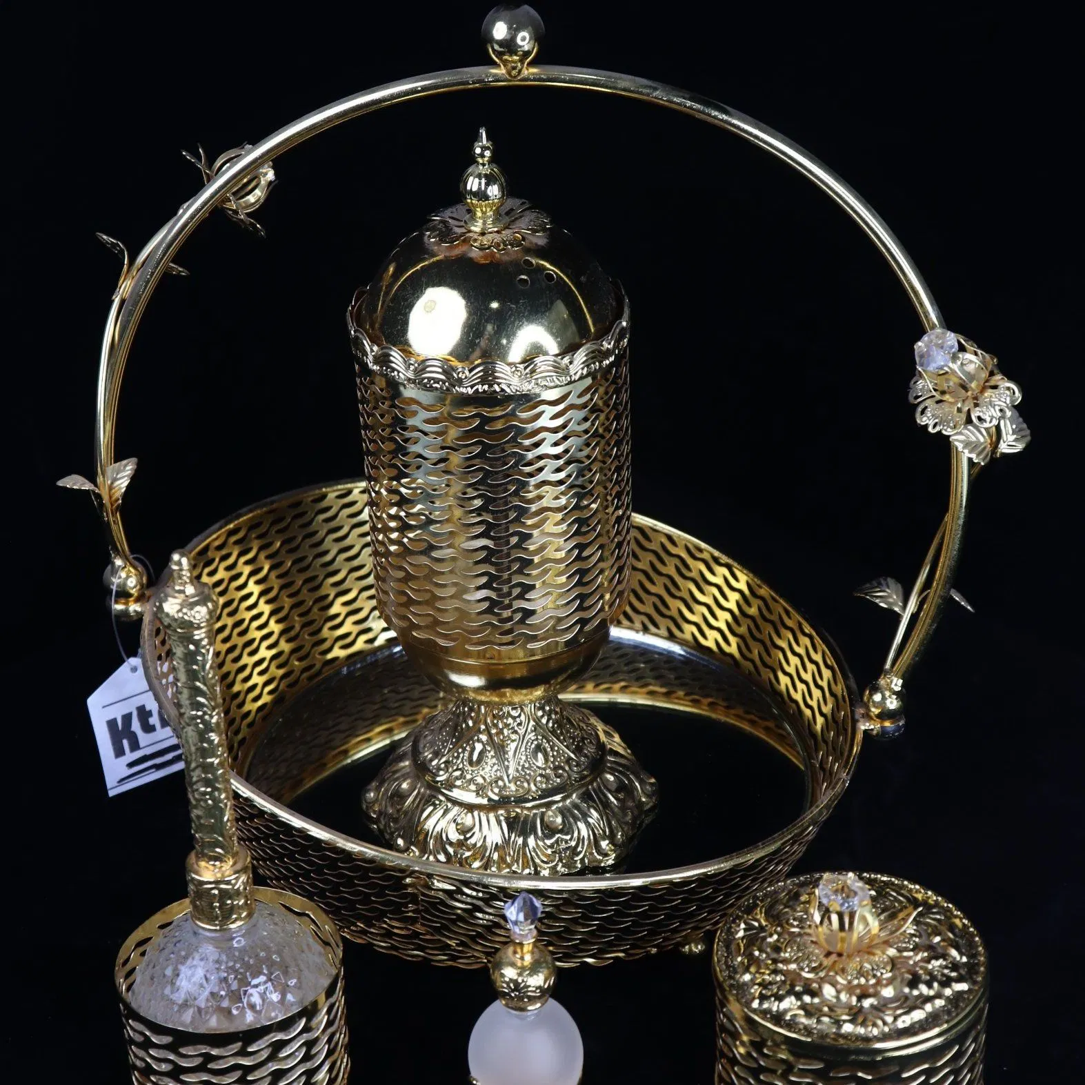 Dubai Metal Basket Iron Frame Home Party Decoration 6-Piece Incense Burner Set