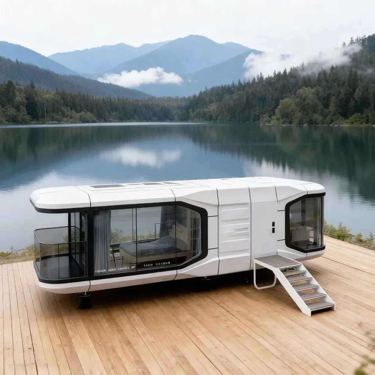 Panoramic Glamping Space Capsule Prefab House with 360° Views