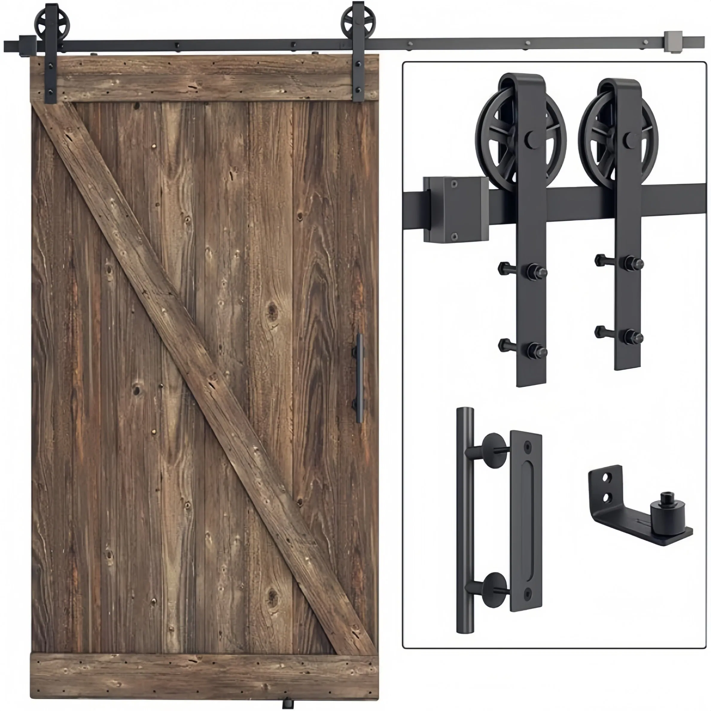 Door Rollers Barn Door Carbon Steel Sliding System Hardware