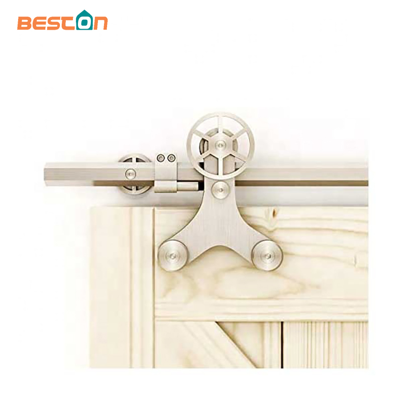 6.6FT Solid Hexagon Track Rotatable Decoration Spoke Wheel Sliding Barn Door Hardware
