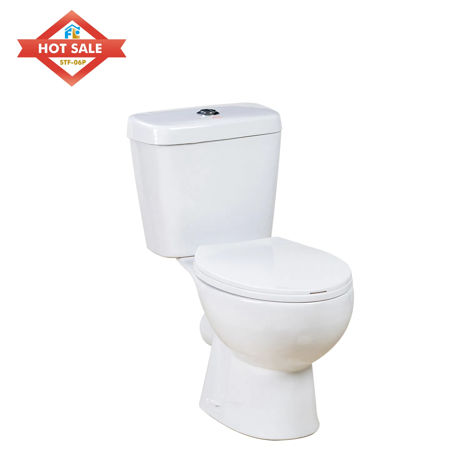 Dual-Flush Two Piece Siphonic Toilet with S-Trap and P-Trap Toilet for Hotel
