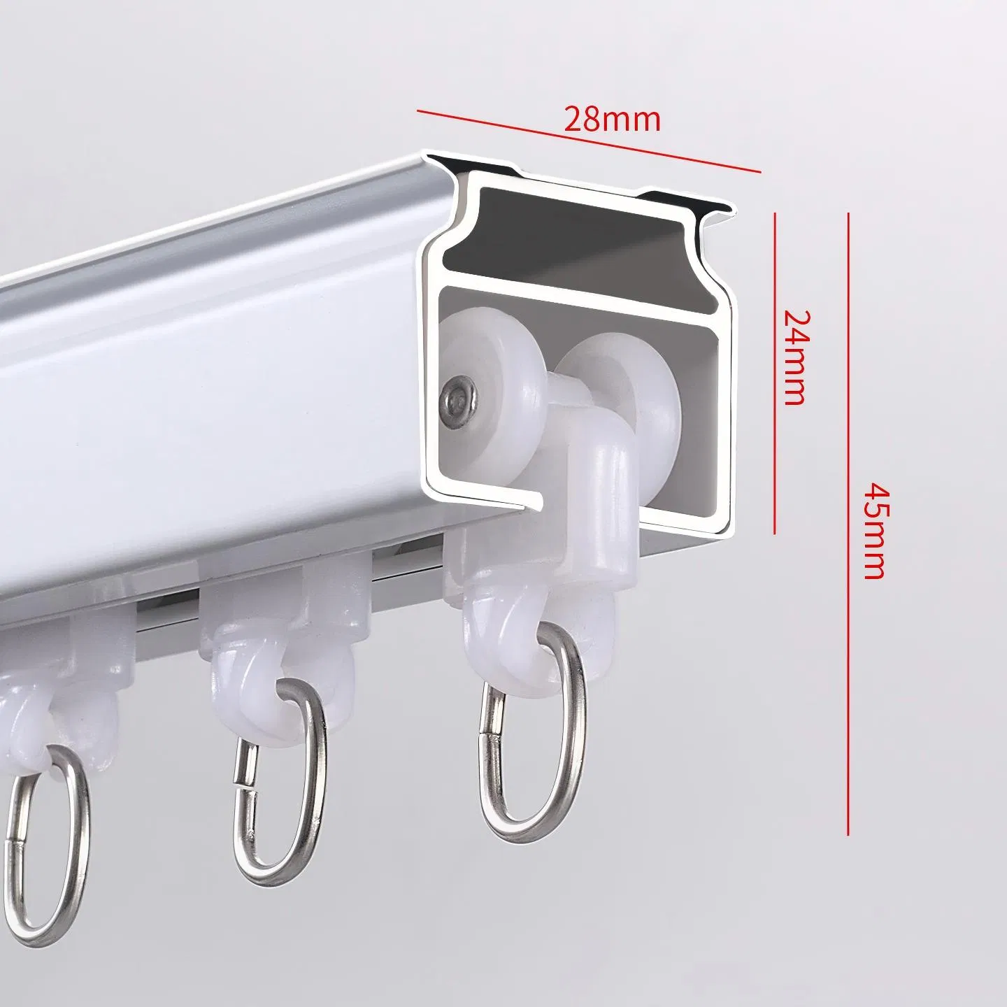 Beautiful and Elegant Windowsill with Wave Shaped Curtains and Dedicated Square Tracks