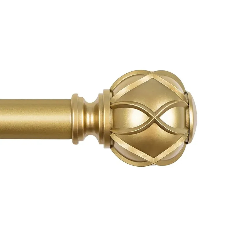 Factory Price Custom Telescoping Metal Adjustable Curtain Rod with Finials for Window Home Decoration Curtain Poles Accessory