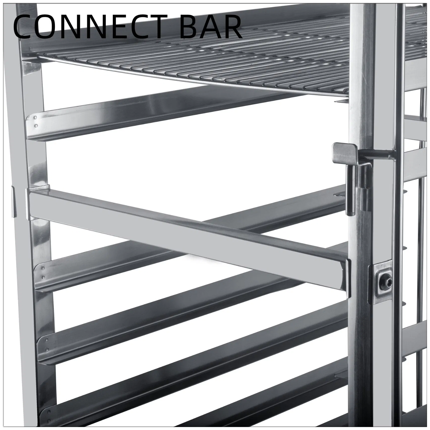 Versatile Stainless Steel Rack Trolley for Gn Pan Organization