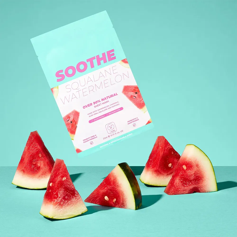 Private Label Essence Facial Sheet Fruit Face Mask Korean Moisturizing Whitening Skincare Watermelon Facial Mask