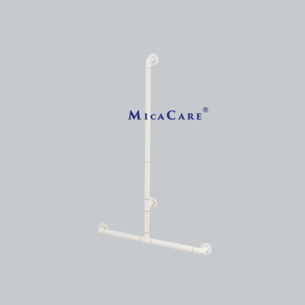 White Anti-Slip Shower Grab Bar with Shower Holder and Soap Holder