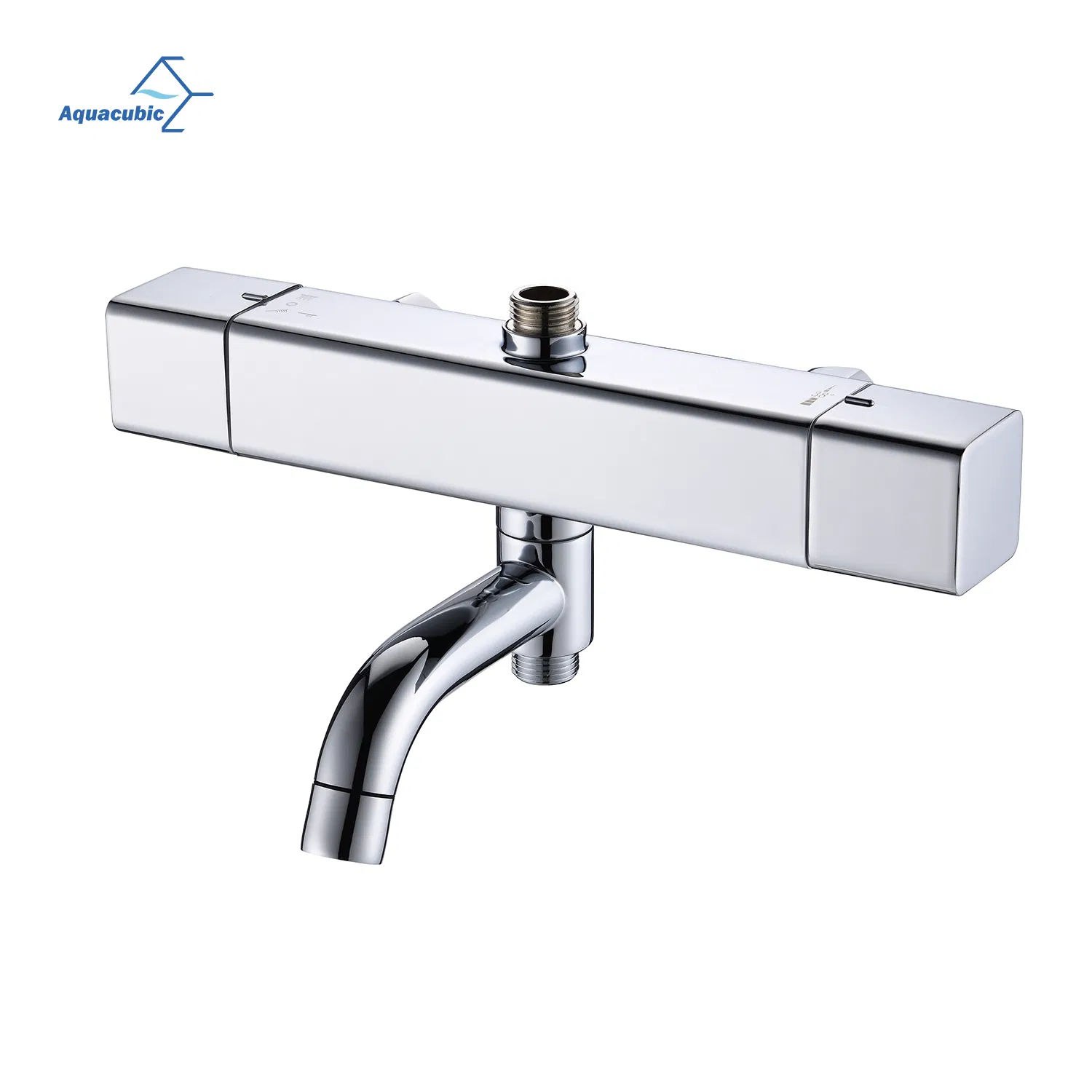 Brass Chromed 2-Handle Wall Mount Thermostatic Shower Valve Trim Constant Temperature Water Mixer for Bathroom