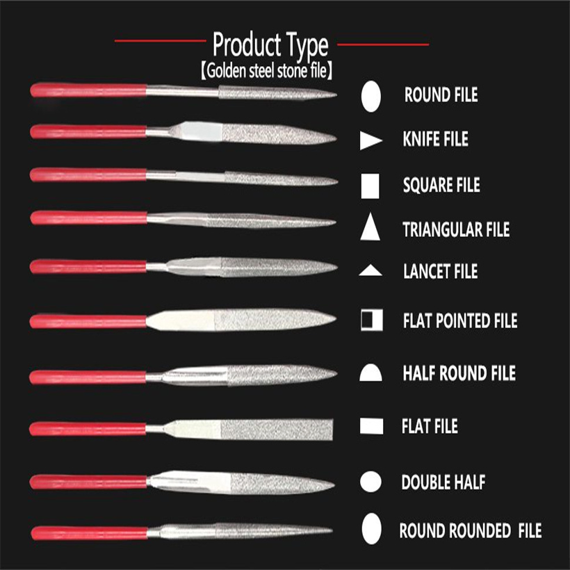 Набор мини-алмазных надфилей для ювелиров, 10 шт
