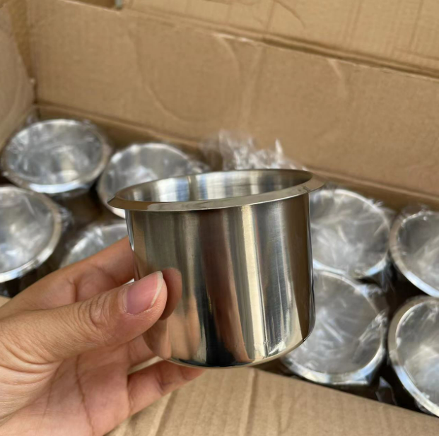 Stainless Steel Metal Coasters Cup for Sofa Silver Coaster Cup Car Armrests and Poker Table Chip Grooves Plastic Black Coasters