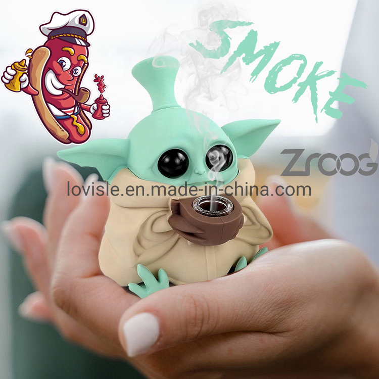 Cool Design Silicone Babyyoda Silicone Smoking Hand Pipe Glass Bowl Cleaning Tool Gifts Pipe