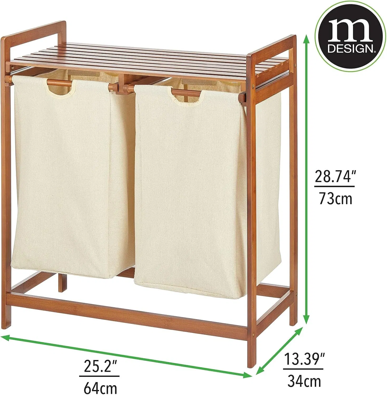 Bamboo Household Bedroom Bathroom Double Drawer Laundry Basket