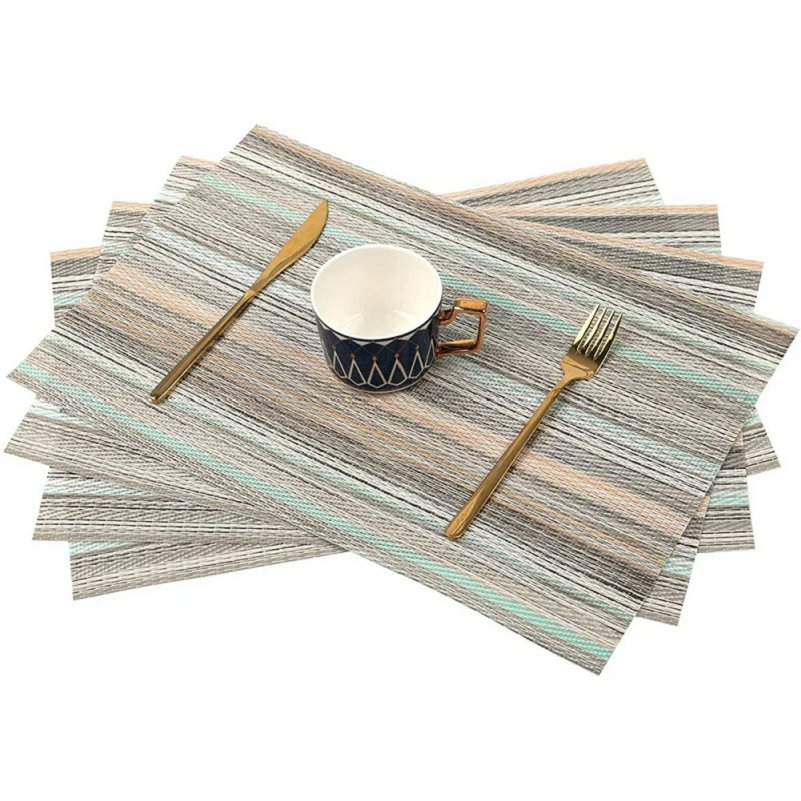 Polyester Woven Vinyl Plate Place Mats Dining Table