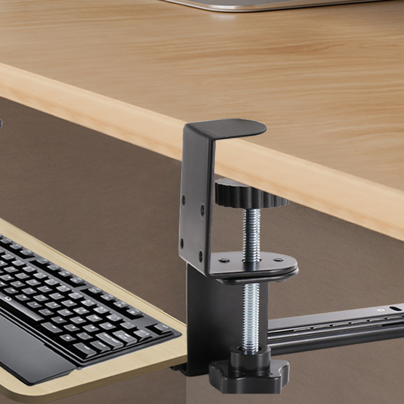 Heavy-Duty Sliding Keyboard Tray with Easy Installation Features Hardware