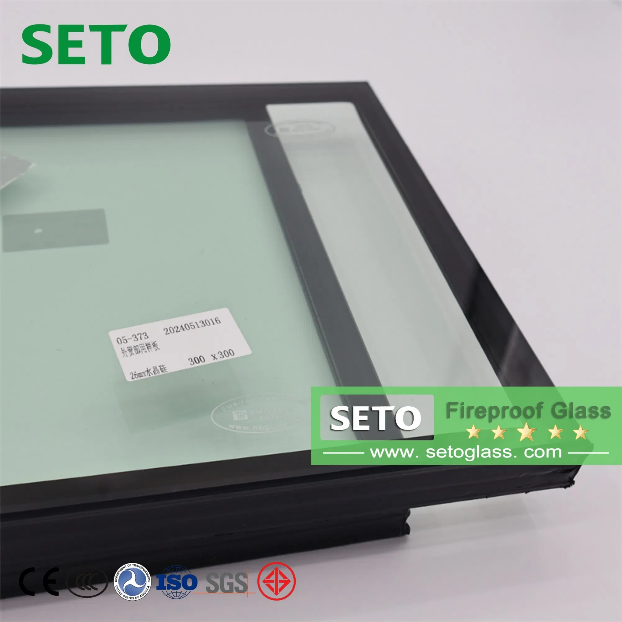 OEM Fire-Rated Glass Clear Tempered Fireproof Glass for Curtain Walls