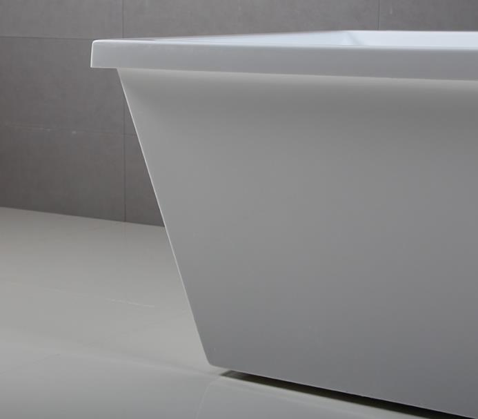 Rectangular White Acrylic Bathtub, Free Standing Acrylic Bath Tub with Cupc Certificate