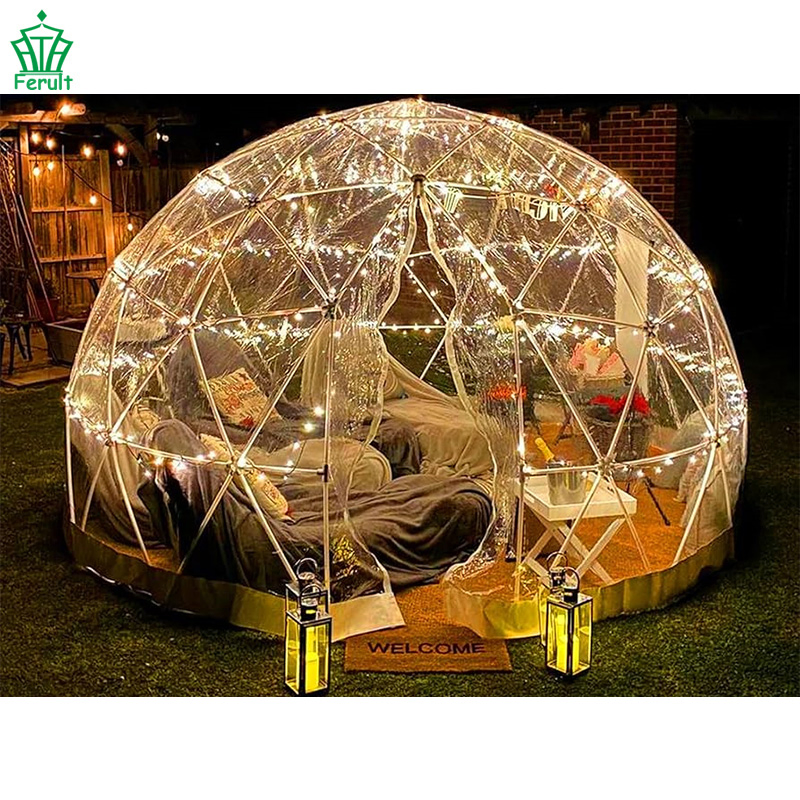5m Easy-Clean Geodesic Dome Glamping Tent for Low Maintenance