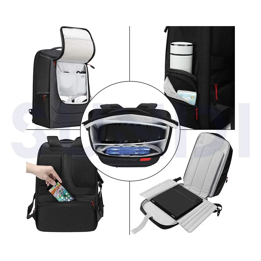Hot Sale Waterproof Game Console Accessories Storage Backpack Travel Shoulder Bag for PS5