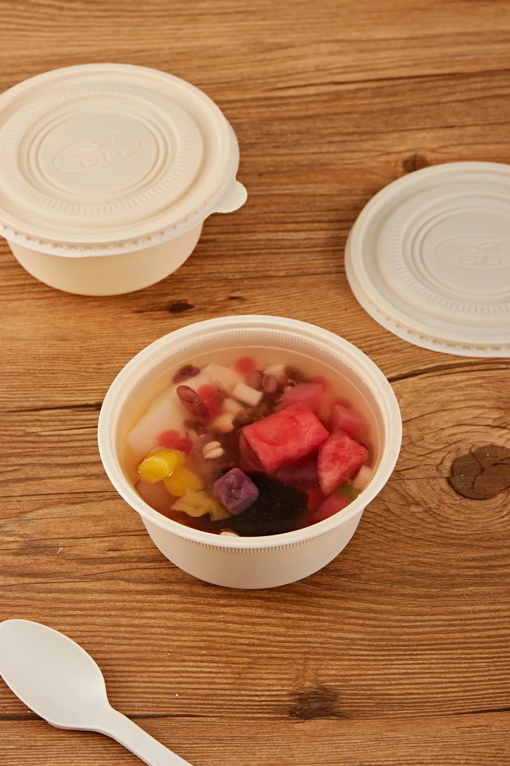 Biodegradable 16 Oz Fruit Vegetable Deli Takeaway Food Container Disposable Bowl with Lid