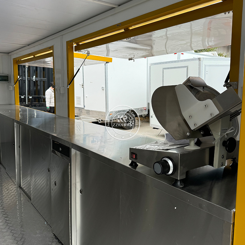 Container BBQ Restaurant Bar Fast Food Pizza Trailer Mobile 20FT 40FT Commercial Container Kitchen for Sale