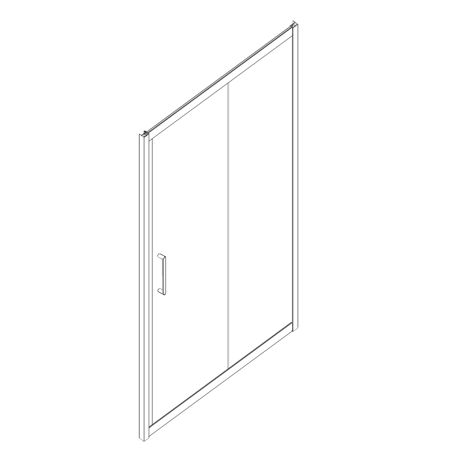 Sanitaryware Sliding Shower Screen with Matt Black Aluminum Frame
