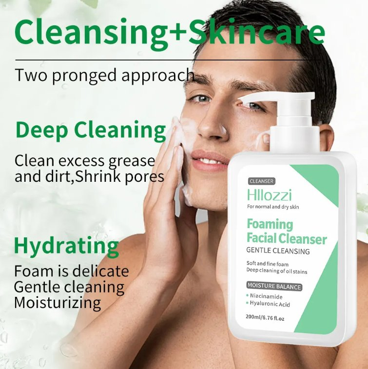 Organic Natural Best Lightening Glowing Face Wash Niacinamide Brightening Skin Hydrating Whitening Facial Cleanser Plumping Skin Facial Foam for Sensitive Skin