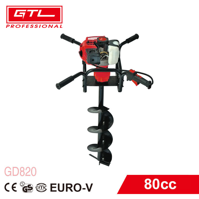 Garden 80cc 2HP 2-Stroke Engine Gasoline Ground Earth Auger Drill / Drilling Digger / Earth Augers / Post Hole Digger with Double Handle (GD820)