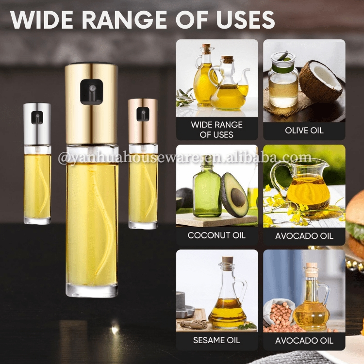 Kitchen Push Type Spray Olive Oil Sprayer Bottle Pump Oil Pot Leak-Proof Grill BBQ Sprayer Oil Dispenser BBQ Gravy Boats Tools