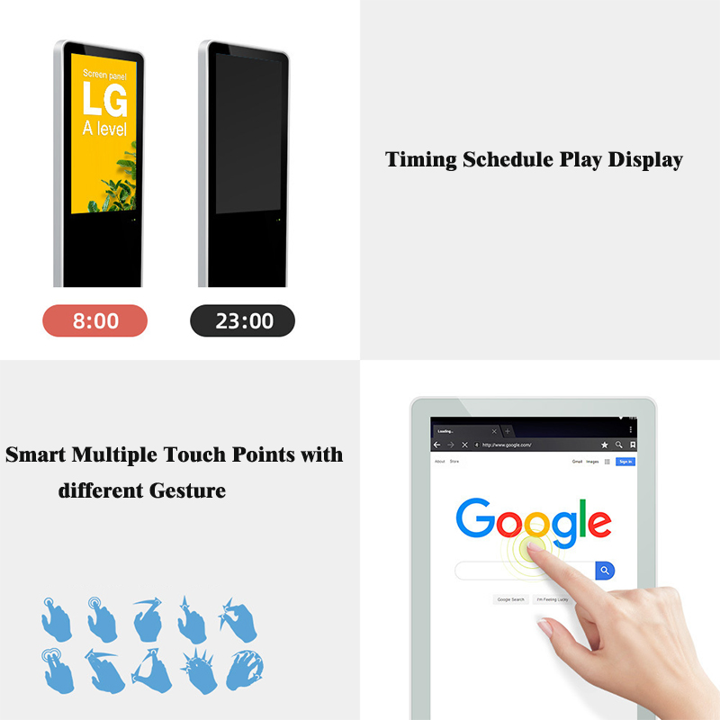 Lifewatch Android System 22-Inch Indoor Floor Upstanding Newspaper Magazine Brochure LCD Advertising Player Kiosk Screen