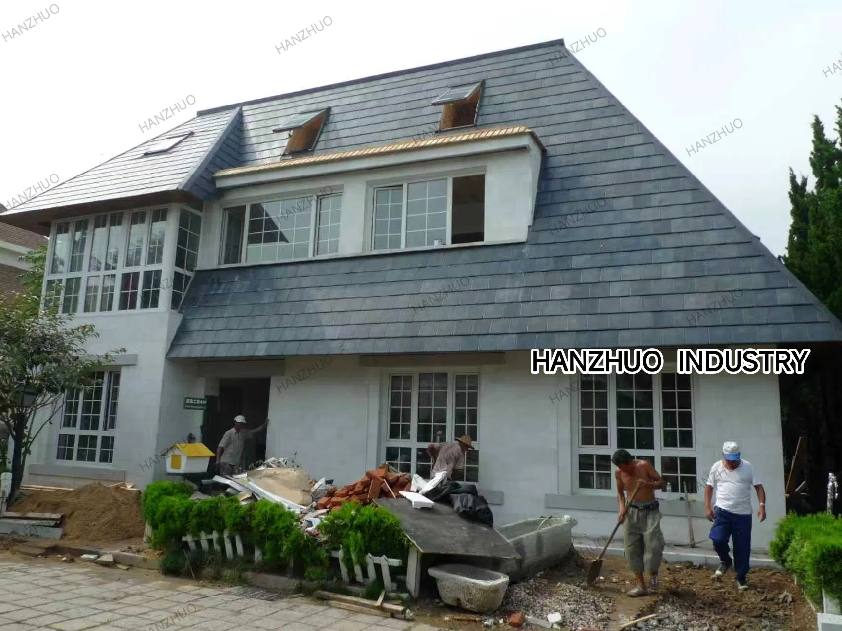 Synthetic Cedar Shake Tile Durable Wind Resistant Fireproof Waterproof Roof Tile