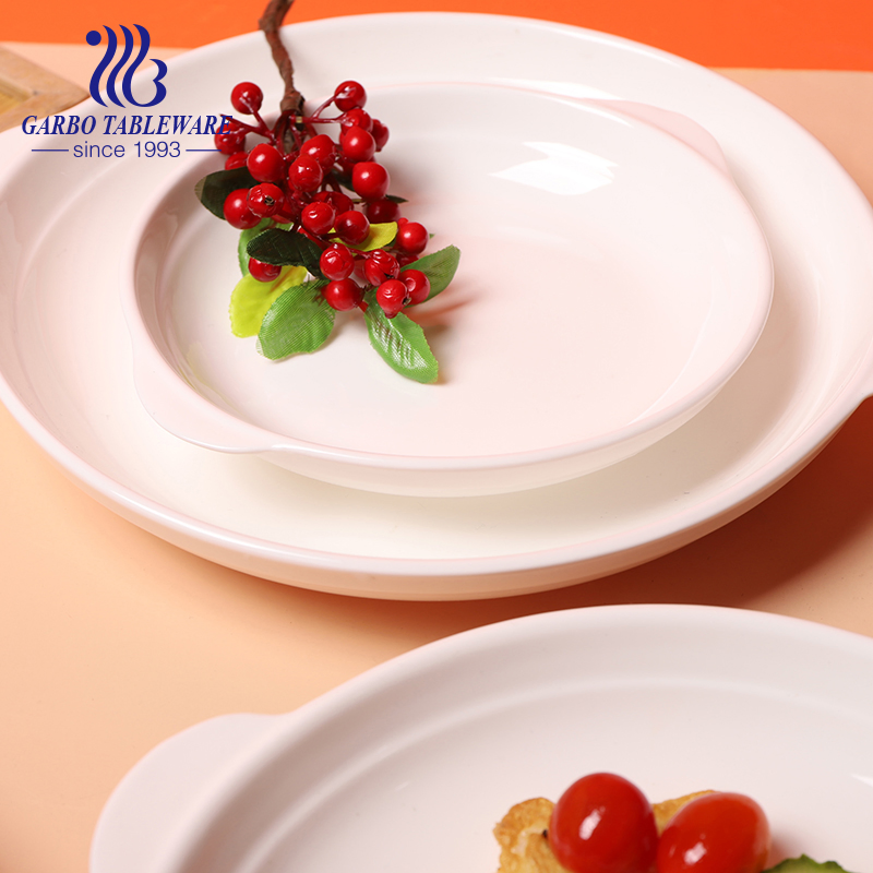 Hotel Use Wholesale Customized White Porcelain Ceramic Dinner Plate Bowl for Table Serving