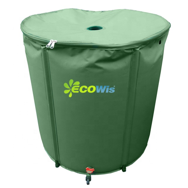 500L Collapsible Rain Barrel Hydroponics Water Storage Tank Water Catcher Container Rainwater Barrel