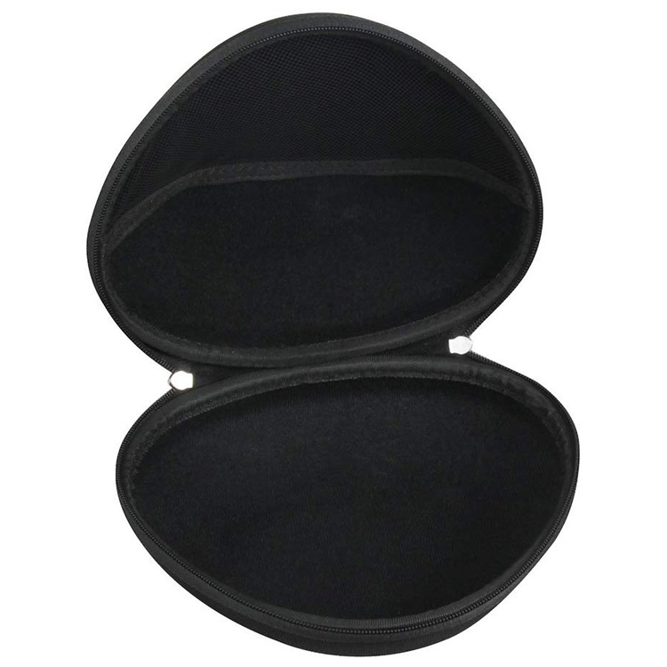 Custom Zipper Black Waterproof Portable Triangular EVA Hard Protective Headset Headphone Earphone Case