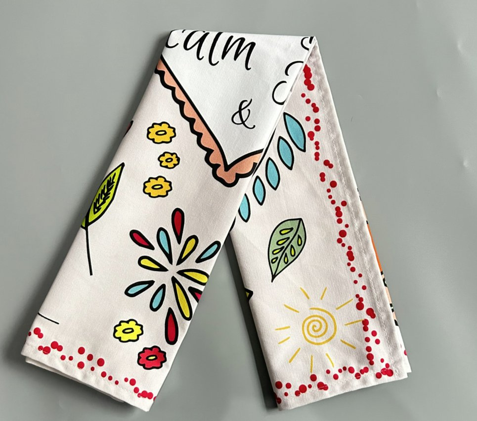 Hot Sell Custom Printed Spring Kitchen Napkin Tea Towels
