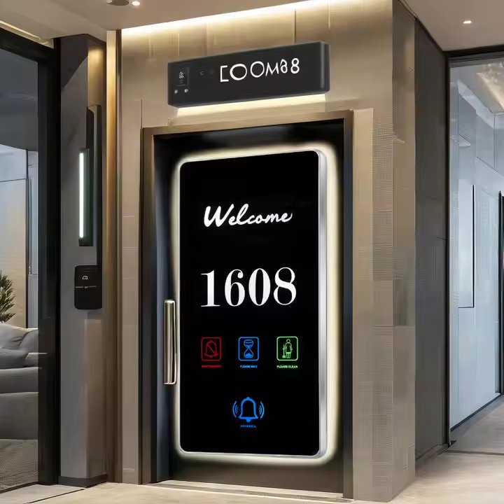 Modern Design Stainless Steel Smart Hotel Electronic Door Bell System Wireless Wired Doorbells Apartment Use Plug Power Source Doorplate
