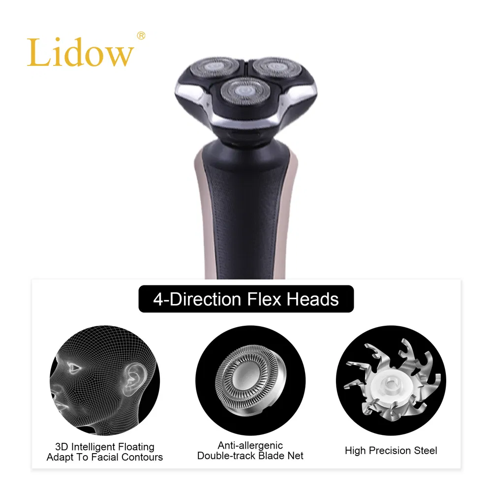 Rotary 3D Floating Rechargeable Waterproof Wet&Dry Electric Shaver for Men