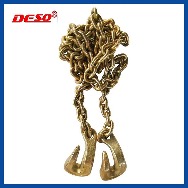 Грузовая цепь G80 с ушком и крюком, оцинкованная