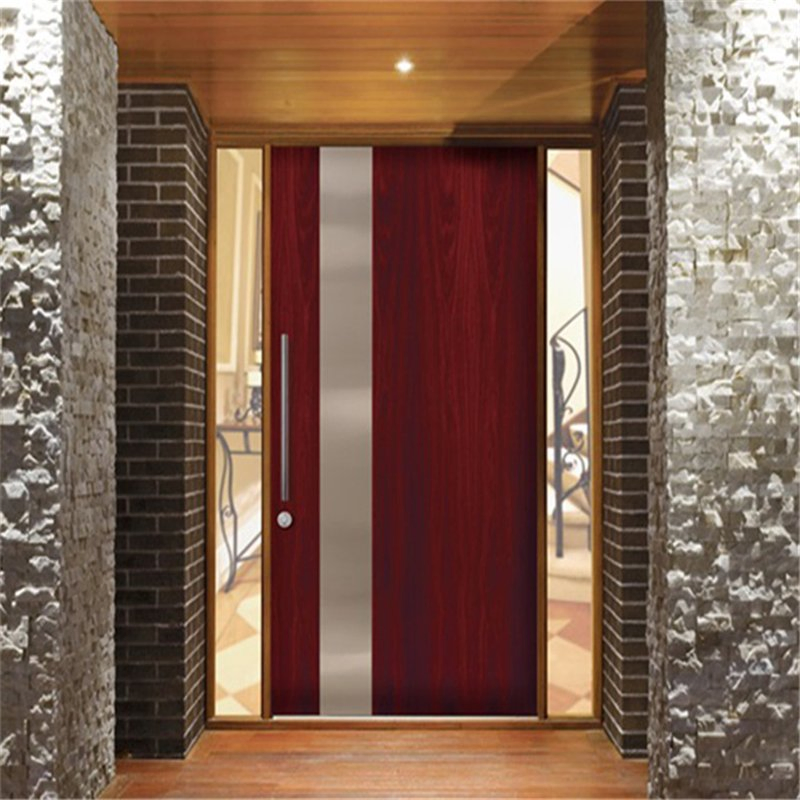 Top Selling Wooden Double Door with Glass Design for Homes Main Entrances