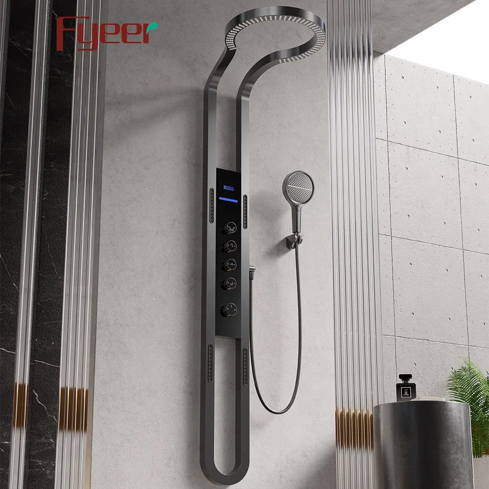 Fyeer Gun Grey 304ss Digital Sprinkler Shower System Panel