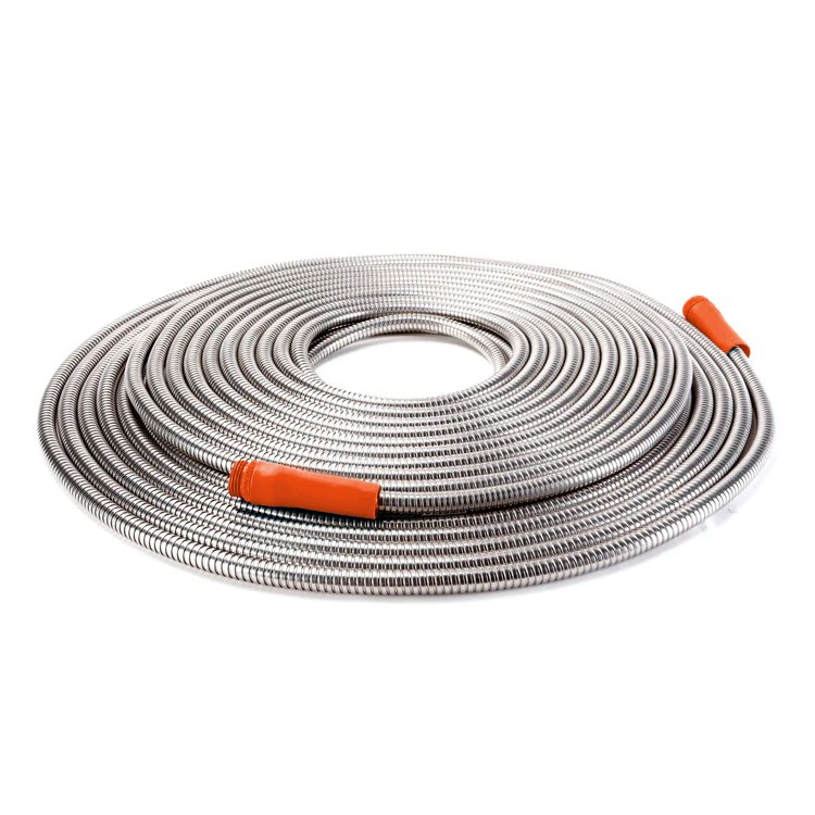 Yardforce Heavy-Duty Puncture Proof Metal Garden Hose 100-Foot 304-Stainless Steel