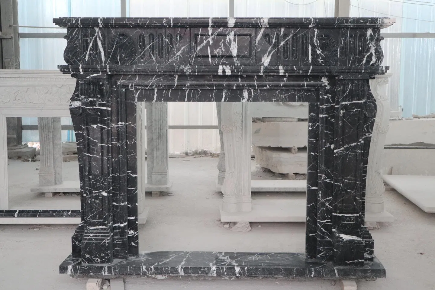 Best Ideas Decoration Nero Marquina Black and White Marble Fireplace Mantel Surround