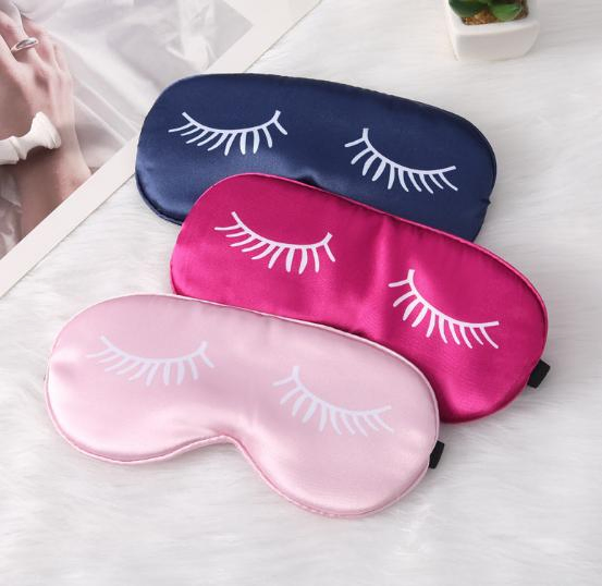 Custom Cheap Satin Sleeping Eye Mask Sublimation Printing Eyeshade Mask for Travel Airline