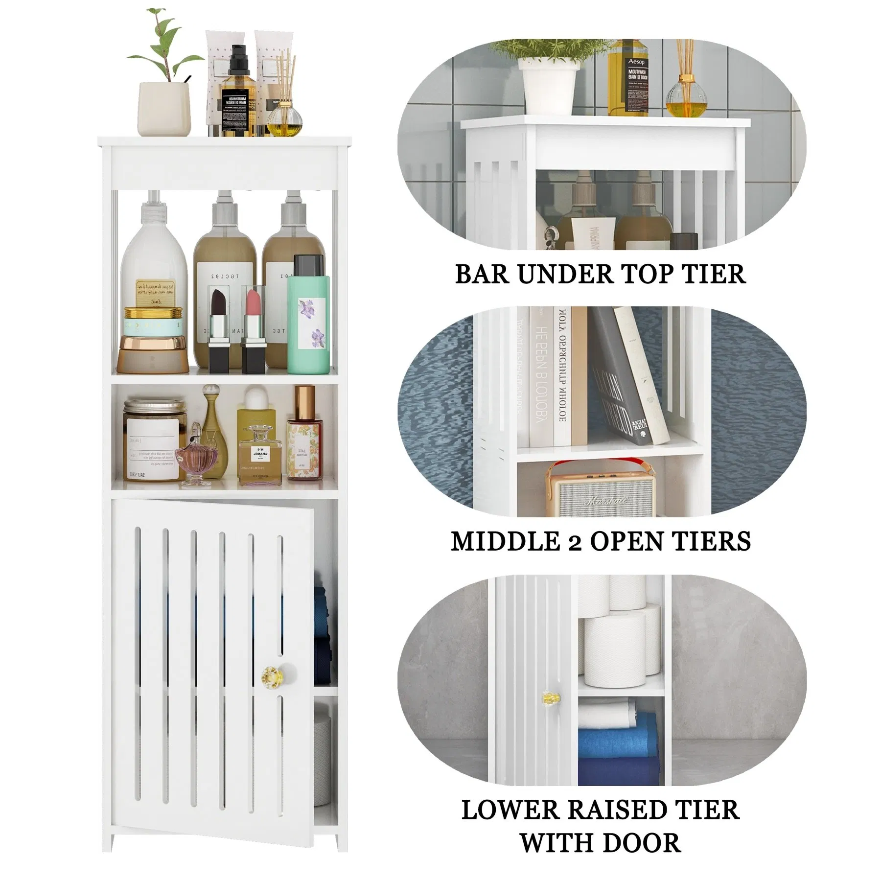 Light Weight Simple Easy to Install PVC Narrow Bathroom Cabinet