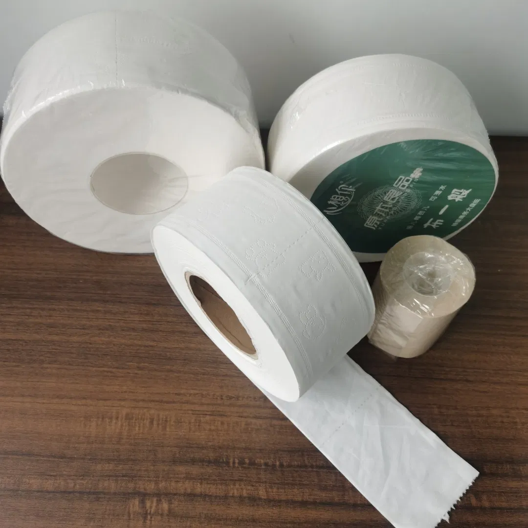 Cheap 1/2 Ply Soft Biodegradable Bamboo Unscented Embossed Jumbo Roll Toilet Bathroom Tissue Paper with Core
