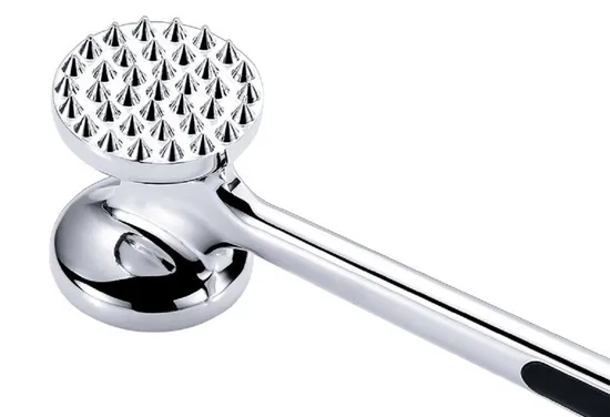 Shiny-Metal Meat Pounder Crushing Flattening Tool Kitchen Hammer Dual Sided Handle Kw001_18