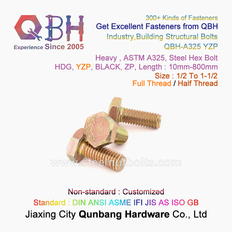 Qbh ASTM A325 A325m F3125/F3125m Industry Building Steel Structure Structural Joints Mating I-Beams Scaffolding Heavy Hexagonal Hexagon Hex Bolt and Nut