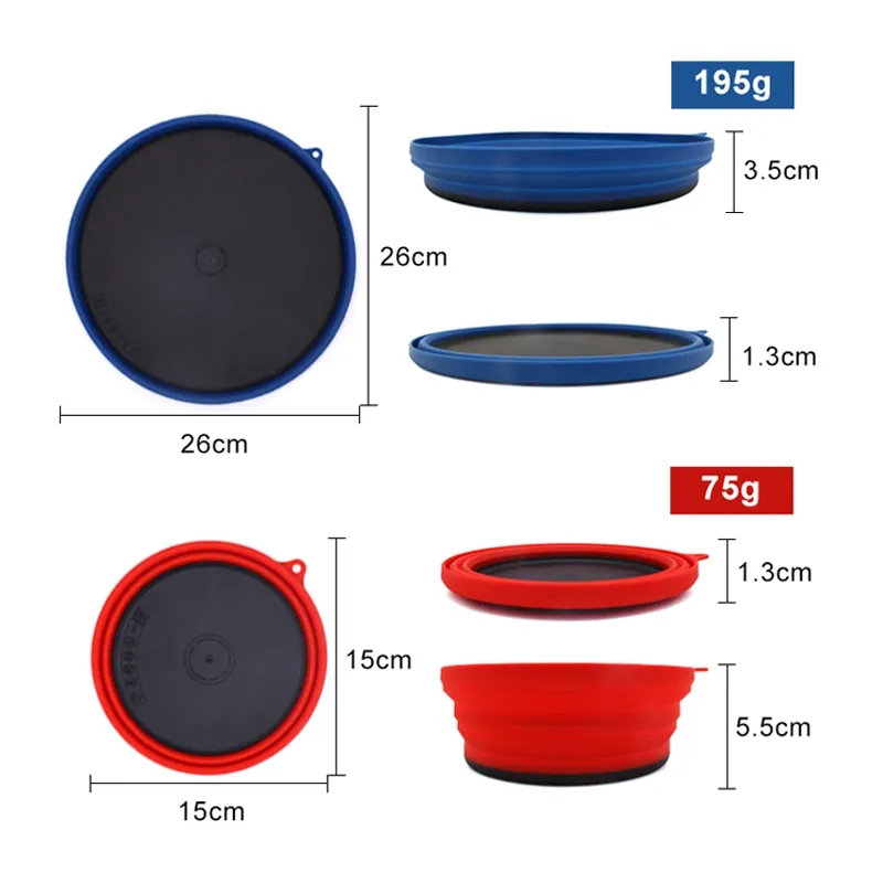 Outdoor Indoor Foldable Bowl Silicone Dishes Set Collapsible Salad Bowl
