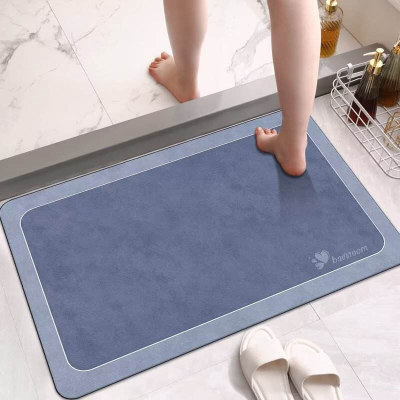 Non-Slip Super Absorbent Quick Dry Toilet Floor Mat Bathroom Rug Carpet Diatomaceous Earth Bath Mat